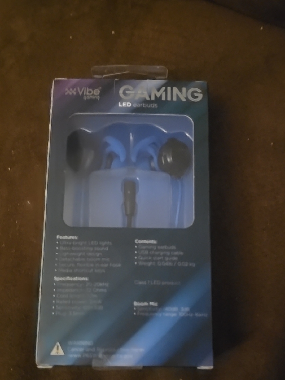 Vibe LED Gaming Earbuds - Blue and Black